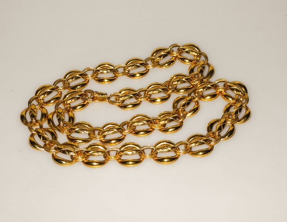 CHANEL BELT gold metal chain with vintage articul… - image 3