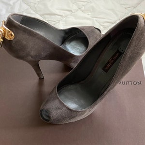 LOUIS VUITTON High Heels LV Love Logo Shoes Peep Toe Pumps