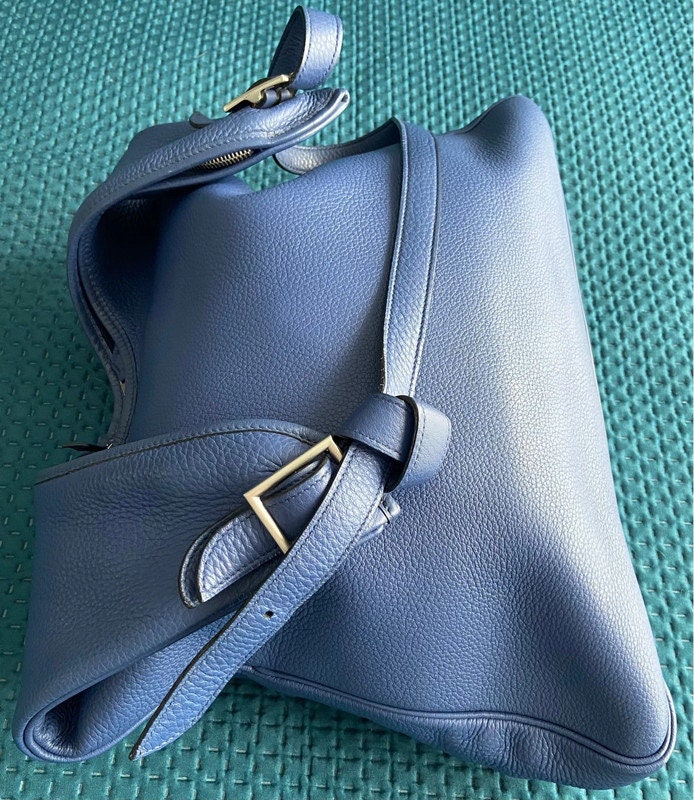 Hermès Massai Bag Large Model in Blue Leather Superb -  Denmark