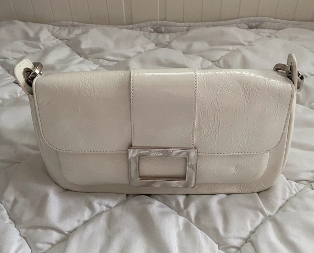 Roger Vivier Bag in Glossy White Leather Shoulder Strap -  Sweden