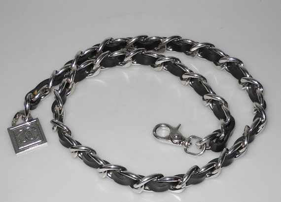 CHANEL Karl Lagerfeld Silver Metal Chain Link and Black -  Norway