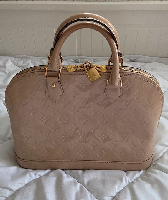 LOUIS VUITTON Alma Bag in Pink Monogram Patent Leather Small