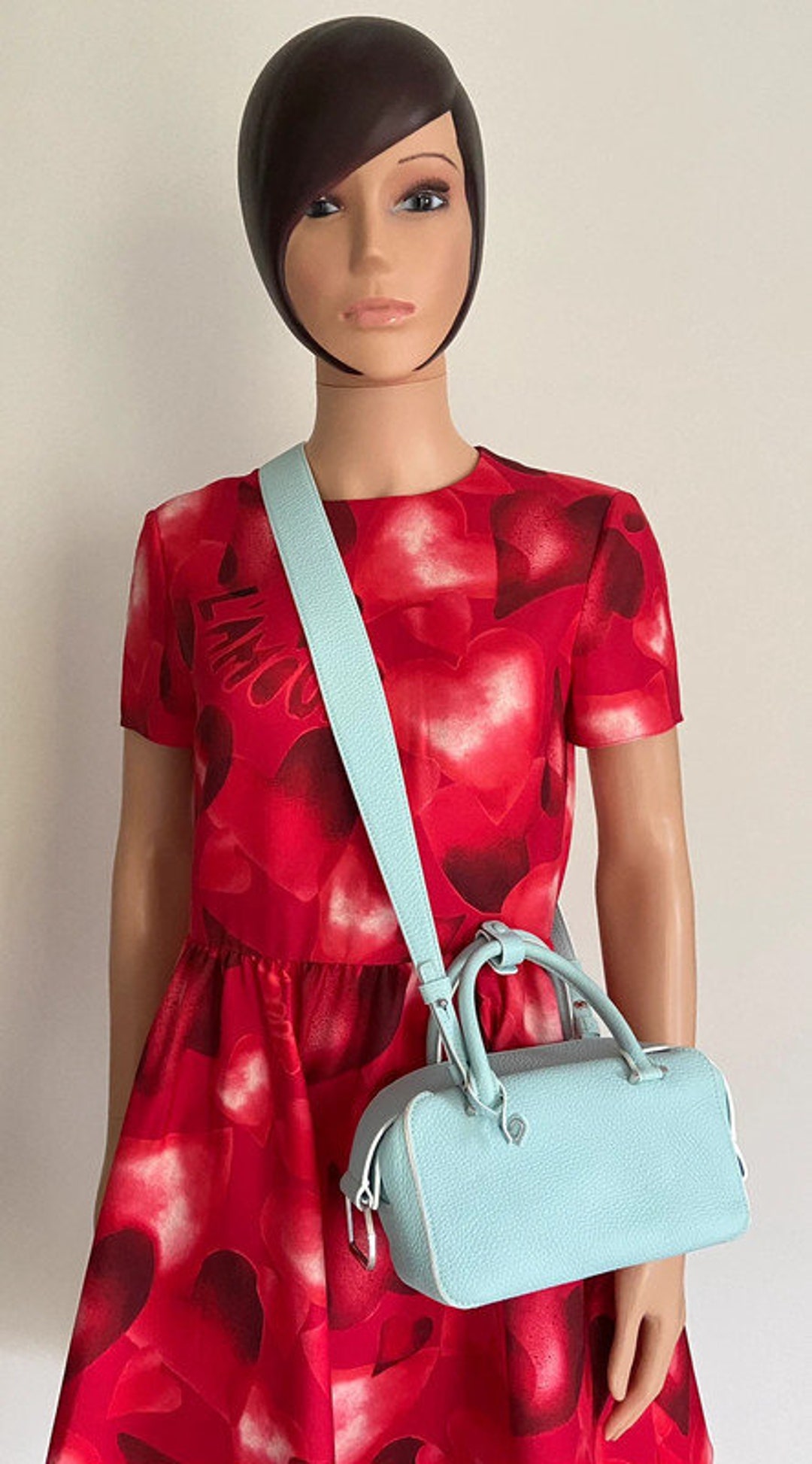 DELVAUX Cool Box Mini Bag in Sky Blue Leather, Shoulder Strap, Dust Bag