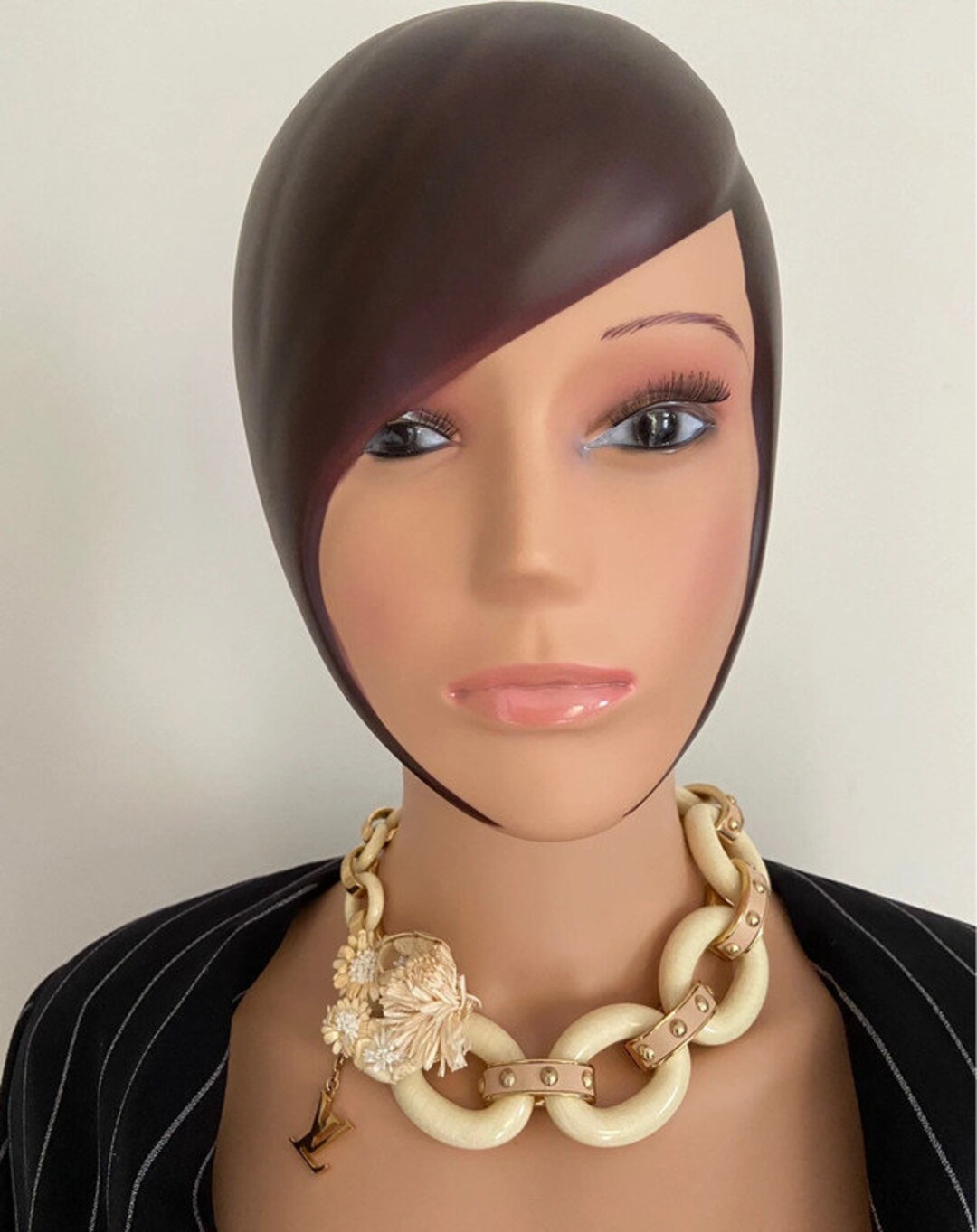 LOUIS VUITTON NECKLACE With Rings in Ivory Resin Gilt Metal Etsy