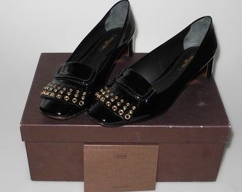 Louis Vuitton pumps in black patent leather, 3.5 cm heels, size 38.5, box, superb