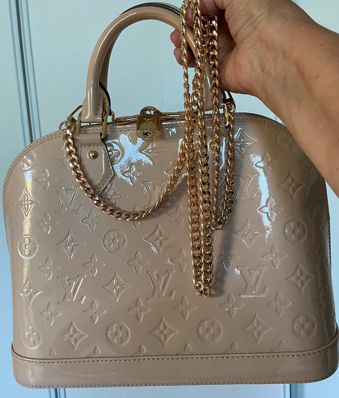 LOUIS VUITTON Alma Bag in Pink Monogram Patent Leather Small 