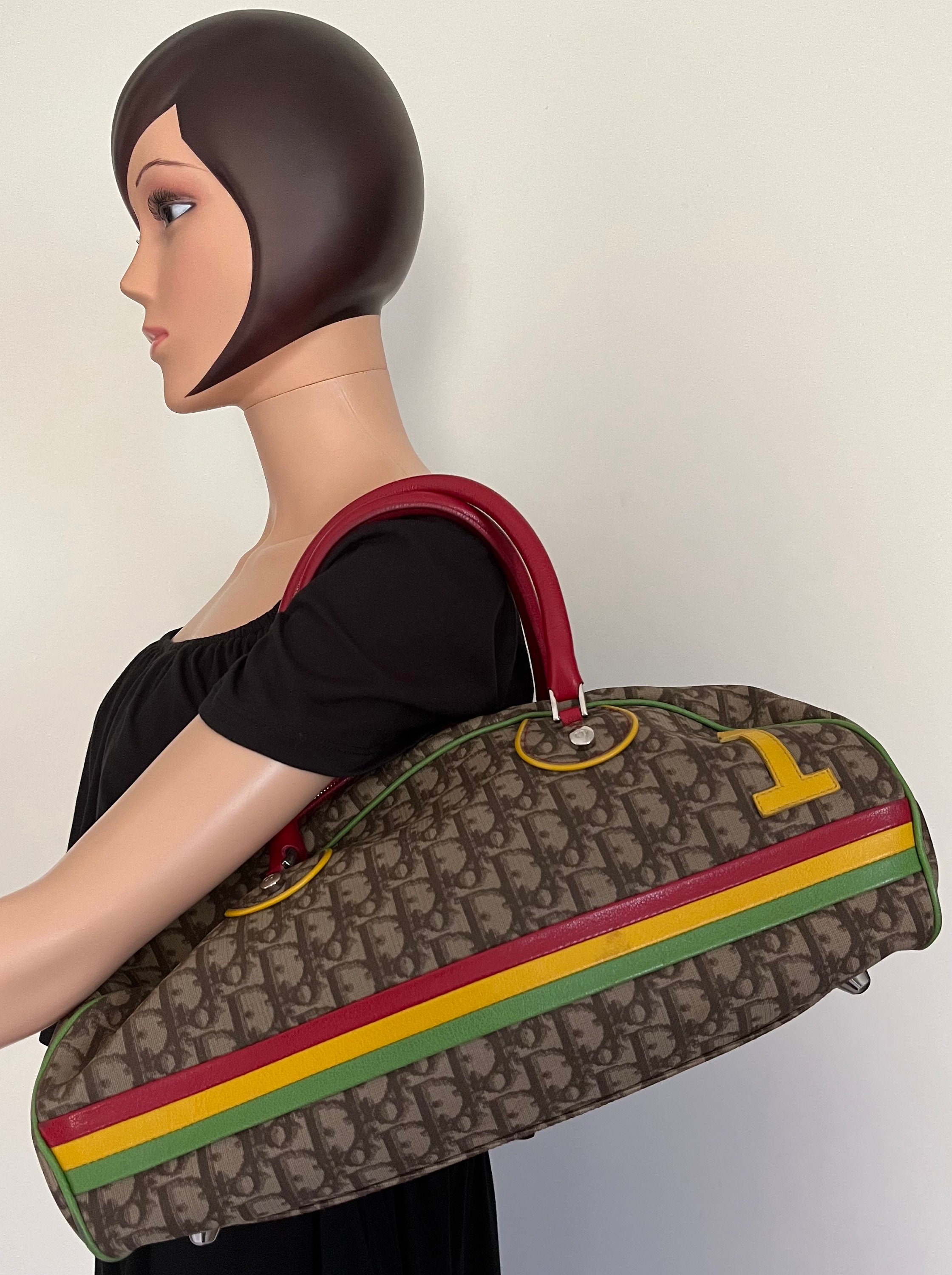 Christian Dior Vintage Rasta Monogram Trotter Boston Bag in Christian Dior Vintage Rasta Monogram Trotter Boston Bag in
