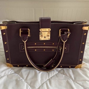 LOUIS VUITTON Large Plum Leather Bag Complete Keys Dustbag 