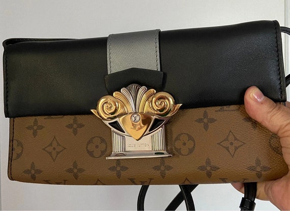 Louis Vuitton Monogram Canvas Reverse Column Clutch Bag Dust Bag