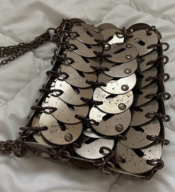 Buy PACO RABANNE Silver Metal Pellet Bag Iconic Rare From 1969
