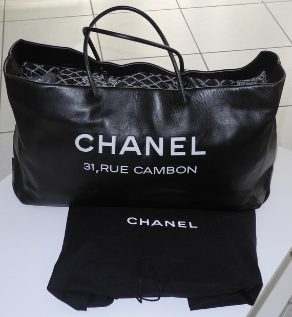 CHANEL LARGE Tote Bag in Black Leather Embroidered 31 Rue -  Israel