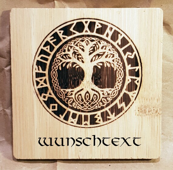 4 Untersetzer Bambus 10x10 Viking Lebensbaum Wikinger Lasergravur  Wunschgravur - Etsy.de