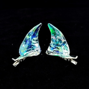 MERMAID BLUE | Resin Clip-On Devil Horns | Hair Clip Halloween Accessories for Under the Sea Cosplay