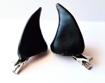 MATT BLACK | Resin Clip-On Devil Horns