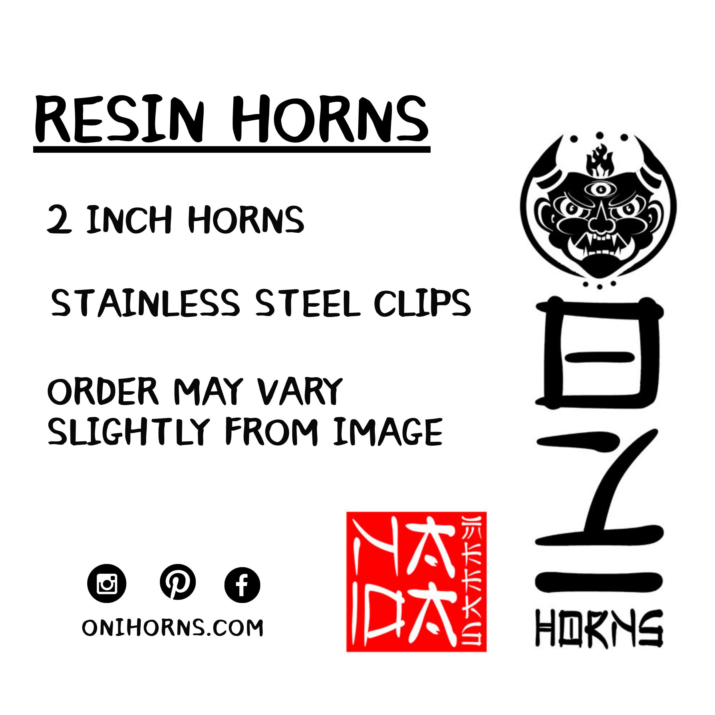 WHITE TIP Resin Clipon Devil Horns RCW0001 Etsy