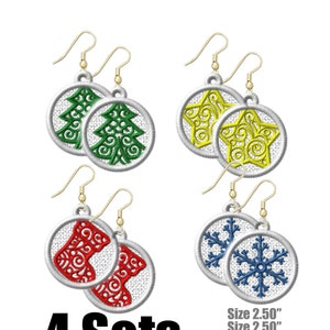 Christmas Ornaments: Freestanding Lace Embroidery Designs (Digital Download)