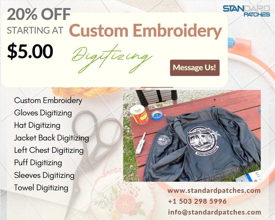 Custom Embroidery Digitizing, Logo Digitizing, Embroidery Digitizing