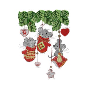 Merry Christmas Mouse  embroidery design, Machine Embroidery designs Colorful Christmas designs