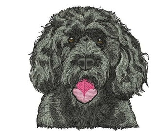 Portugisischer Wasserhund Gesicht Stickdatei