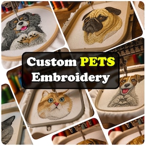 Custom Pet Embroidery Design Dog & Cat Logo Digitizing Dog lover gift
