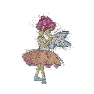 Fairy Wings Girl Embroidery Designs Cute Girl Wedding Embroidery Designs Digital file Instant Download