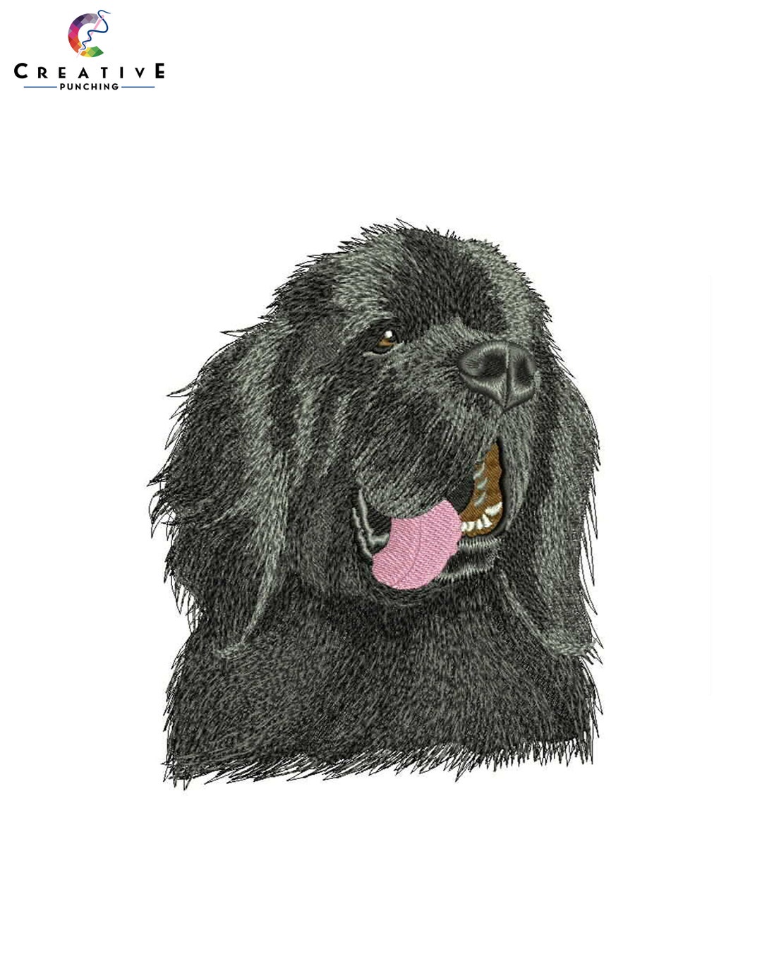 Newfoundland Dog Embroidery Designs Dog Face Tshirt Machine Embroidery Digital File Instant