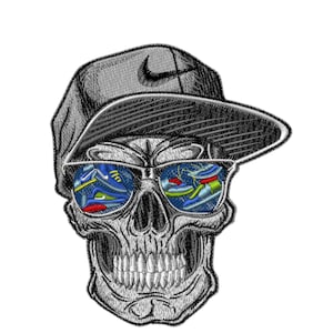 Cool Skull Embroidery designs Cool Skull Machine Embroidery T shirt Designs Applique embroidery digital file
