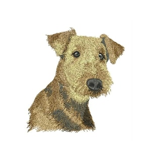 Airedale Terrier Dog Embroidery Design: Floral Machine Pattern (Digital Download)