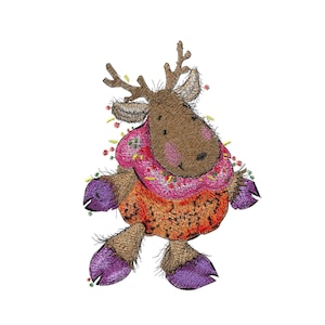 Santa Reindeer, Machine Embroidery Design, Christmas embroidery