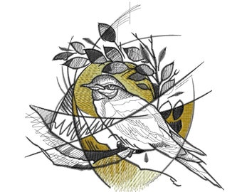 Flower Bird Embroidery Designs,Machine embroidery designs, Artistic Embroidery designs Digitized Files