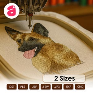 Disegno per ricamo a macchina del cane Malinois belga