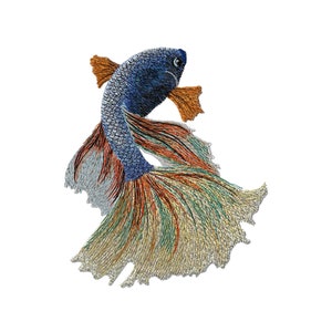 Colorful Siamese Fighting Fish Embroidery Designs Colorful Siamese Fighting Fish T- Shirt Embroidery Digital Designs