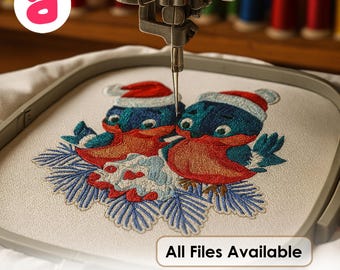 Christmas Birds Machine Embroidery Design