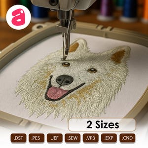 Samoyed Dog Machine  Embroidery Design