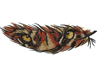 Feather Tiger Eyes Embroidery Design: Machine Embroidery File (Digital Download)