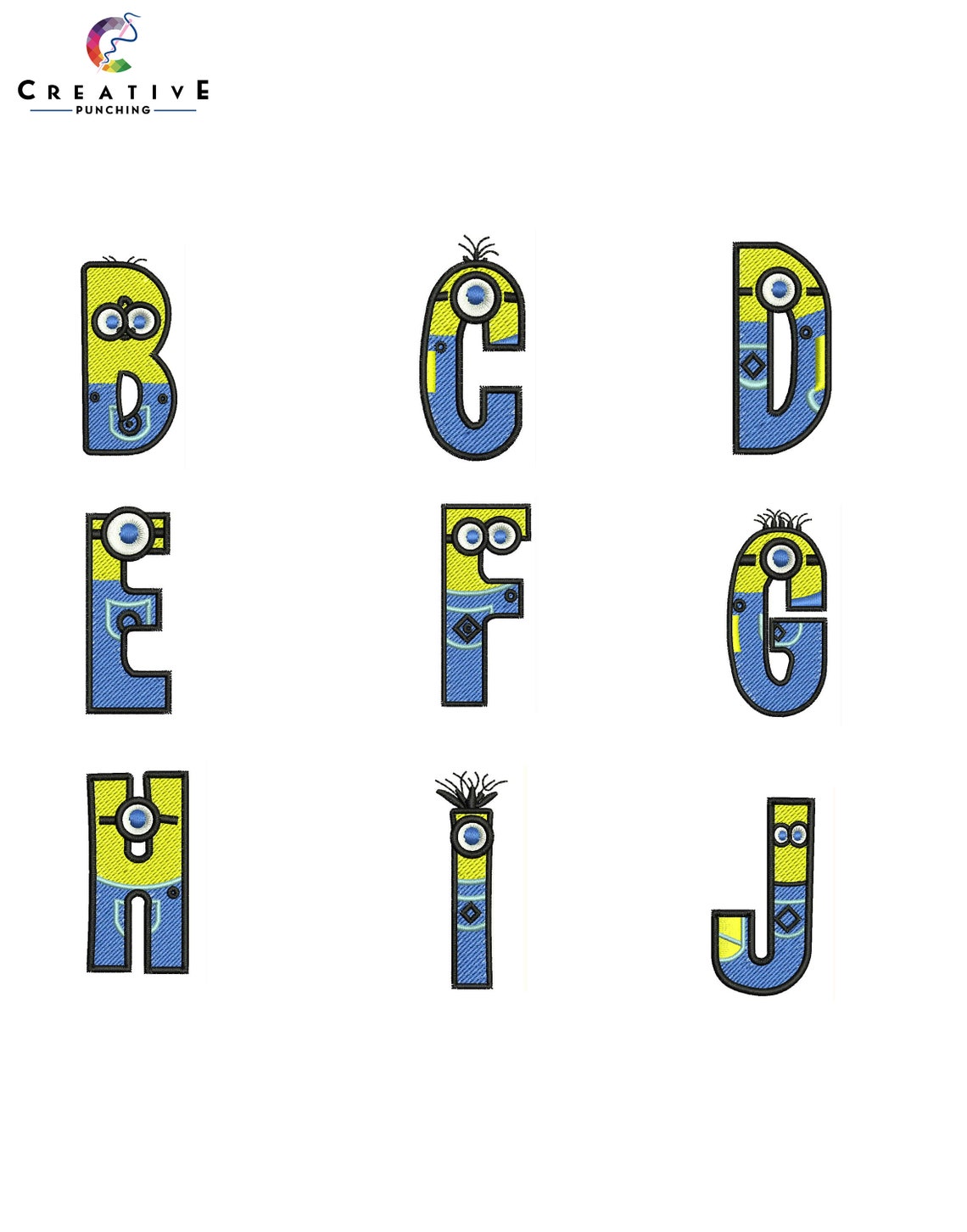 Minions Embroidery Alphabetic Font Designs Machine Embroidery Fonts - Etsy