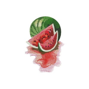Watermelon Embroidery Design: Watercolor Art Applique (Digital File)