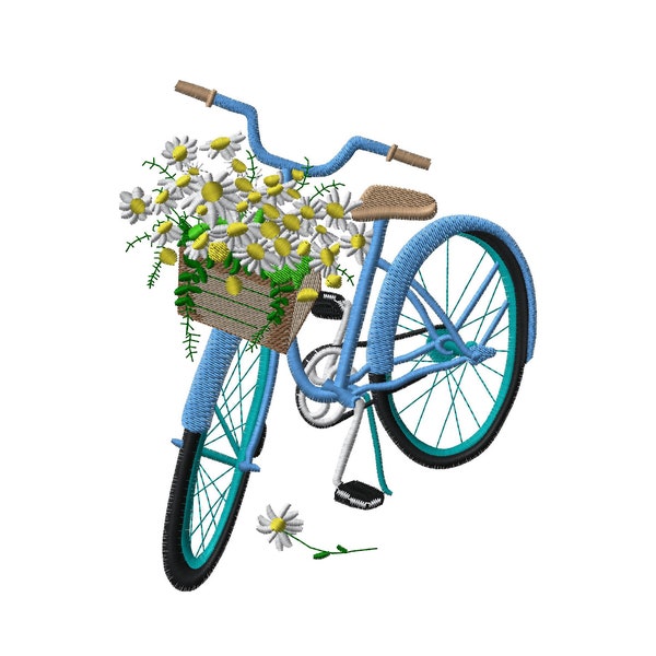 Bicycle Embroidery Designs Beautiful Flowers Machine Embroidery Designs Digital File Instant Download