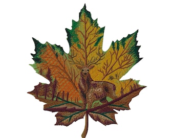 Maple Embroidery Designs Leaf Reindeer Maschine Embroidery Desings  Digital File Instant Download