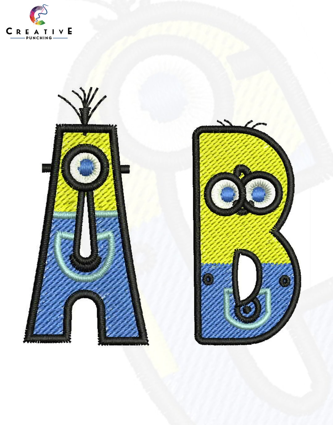 Minions Embroidery Alphabetic Font Designs Machine Embroidery Fonts File Instant Download Etsy