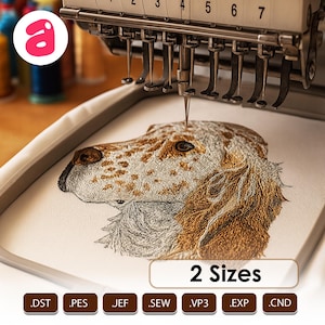 Desenho de bordado à máquina para cães Setter Inglês