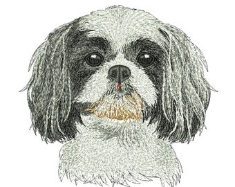 Shih Tzu Dog Embroidery Designs Shih Tzu Dog Face Machine Embroidery Digital Designs Instant Download