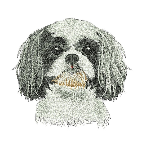 Shih Tzu Dog Embroidery Designs Shih Tzu Dog Face Machine Embroidery Digital Designs Instant Download