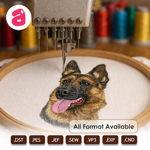 Disegno per ricamo a macchina di un cane da pastore tedesco