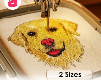 ゴールデン レトリバー - 機械刺繍デザイン - 3 サイズ、レトリバー犬