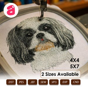 Shih Tzu Dog Machine Embroidery Design
