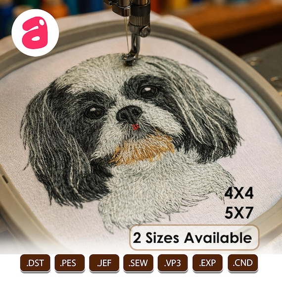 シーズー犬の機械刺繍デザイン - Etsy 日本