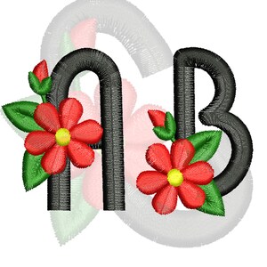 Flower color full Embroidery Alphabetic Font Designs Machine Embroidery Fonts File Instant Download