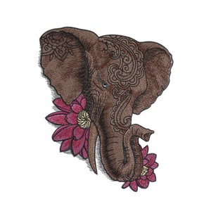 Elephant Face Broderie Designs Merveilleuse Applique broderie Fichier numérique Téléchargement instantané