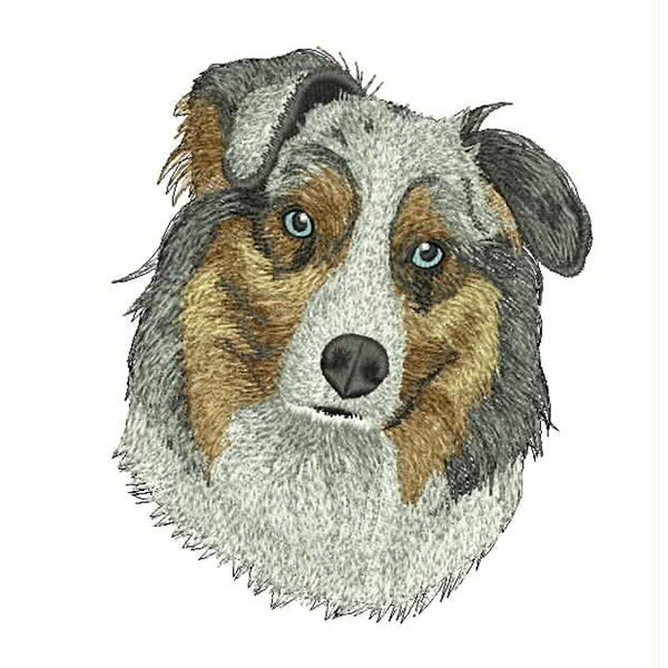 Berger australien chien broderie dessins chien machine broderie fichier numérique